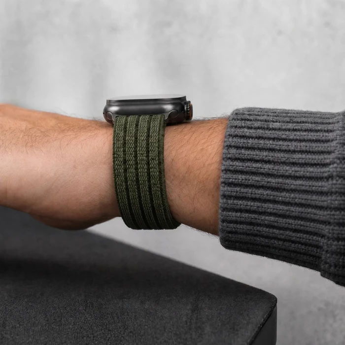 Tech-Protect Nylon Sport Apple Watch 8 / 9 / 10 / 11 / SE / Ultra 44/45/46/49mm Military Green