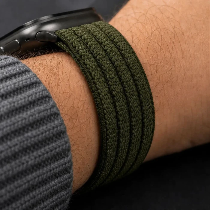 Tech-Protect Nylon Sport Apple Watch 8 / 9 / 10 / 11 / SE / Ultra 44/45/46/49mm Military Green