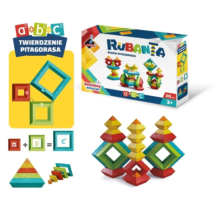 Παιχνίδι Κατασκευών Askato Rubanta Blocks of Pythagoras 30 pieces