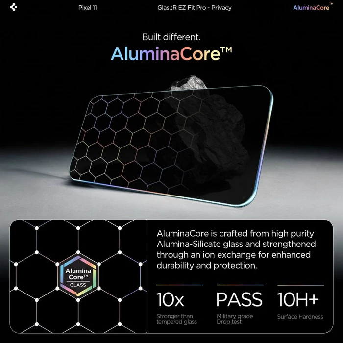 Spigen Glas.tr Ez Fit Pro AluminaCore Google Pixel 10 / 11 Privacy [2 PACK]