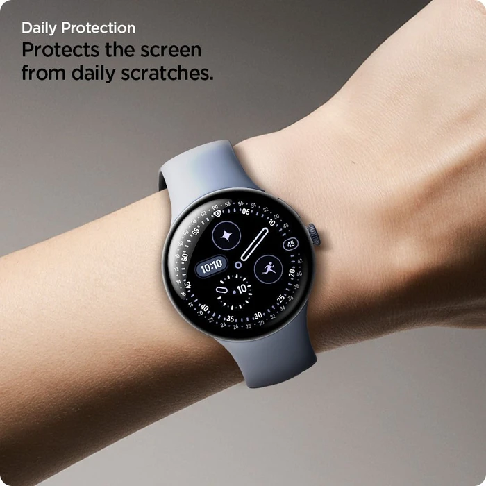 Spigen Elite Shield EZ Fit Google Pixel Watch 3 / 4 / 5 45mm Clear [2 PACK]