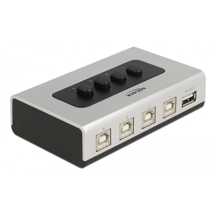 HDMI Switch Delock 4x USB Type B σε 1x USB 87763, bidirectional, ασημί