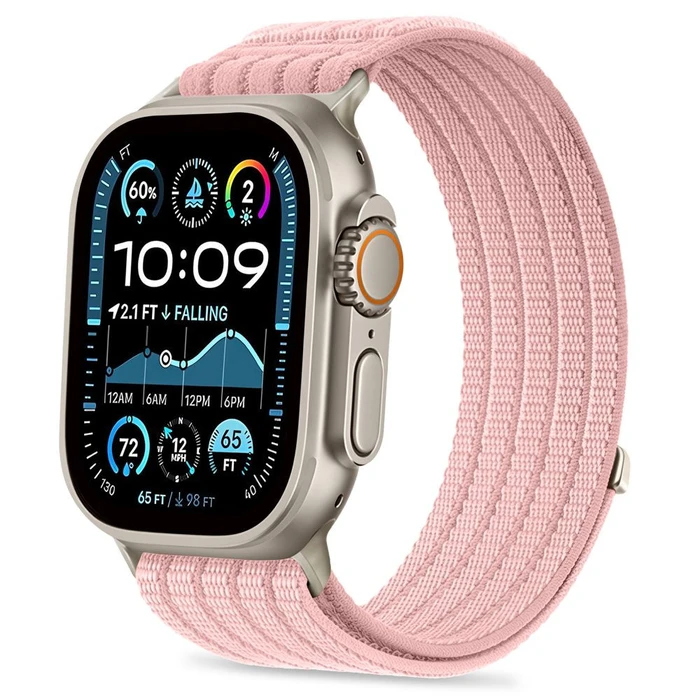 Tech-Protect Nylon Sport Apple Watch 8 / 9 / 10 / 11 / SE / Ultra 44 / 45 / 46 / 49mm Light Pink