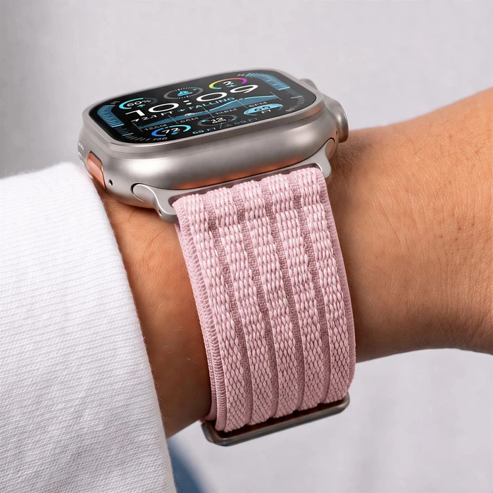 Tech-Protect Nylon Sport Apple Watch 8 / 9 / 10 / 11 / SE / Ultra 44 / 45 / 46 / 49mm Light Pink