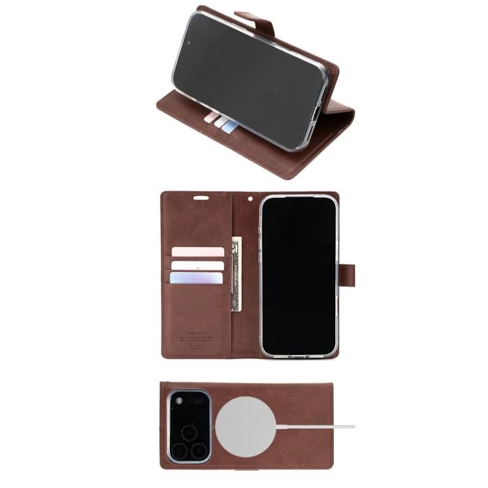 Mercury BlueMoon Diary MagSafe Apple iPhone 17 Pro Max / 18 Pro Max brown