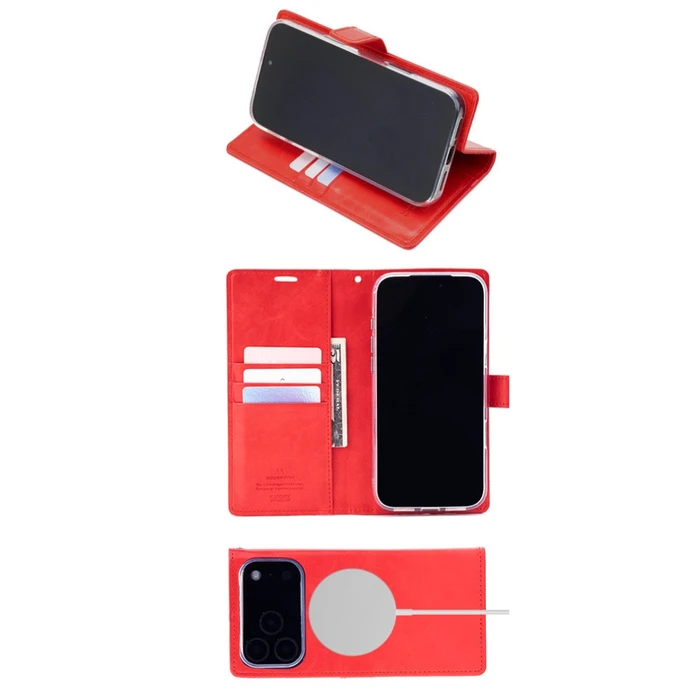 Mercury BlueMoon Diary MagSafe Apple iPhone 17 Pro Max / 18 Pro Max red