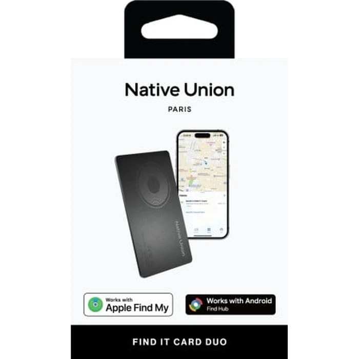 Native Union Findit Card V2 Locating card / wallet compatible with Apple Find My and Google Find Hub (black)