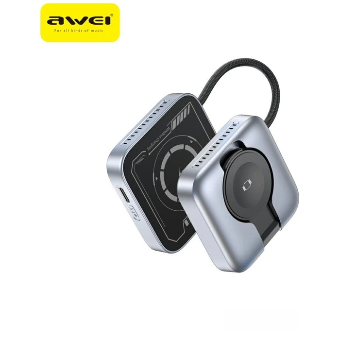 AWEI W35 15W 3-in-1 Induction Charger Gray