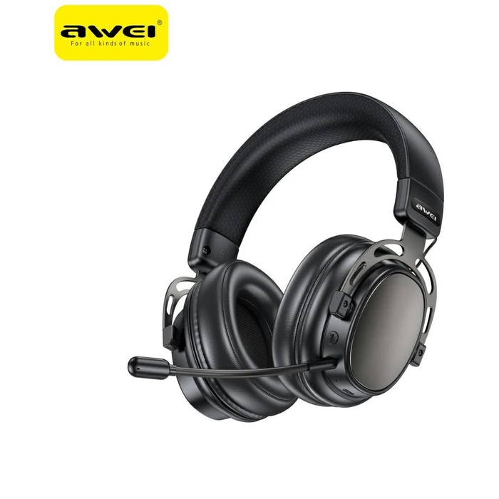 AWEI AT36 Wireless Over-Ear Headphones Bluetooth 5.4 with Microphone Black