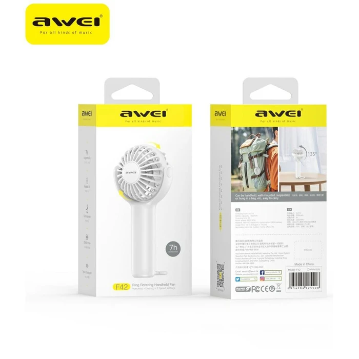 AWEI F42 white handheld fan