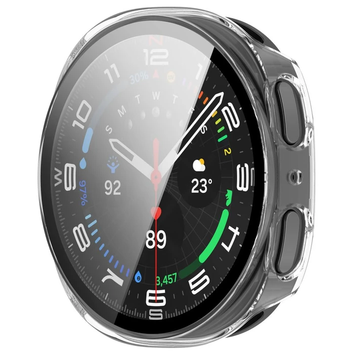 Tech-Protect Defense Samsung Galaxy Watch 8 / 9 40 mm Matte Black & Clear [2 PACK]