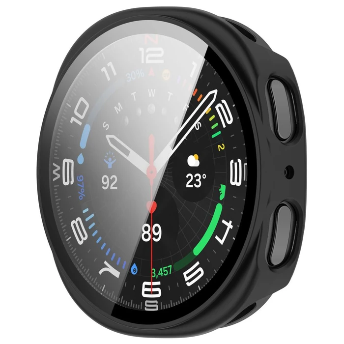 Tech-Protect Defense Samsung Galaxy Watch 8 / 9 44 mm Matte Black & Clear [2 PACK]
