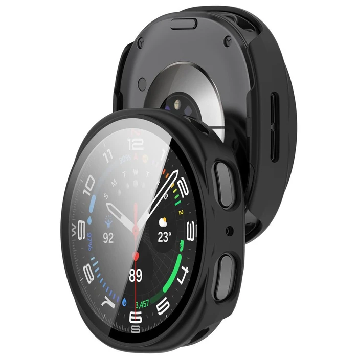Tech-Protect Defense Samsung Galaxy Watch 8 / 9 44 mm Matte Black & Clear [2 PACK]