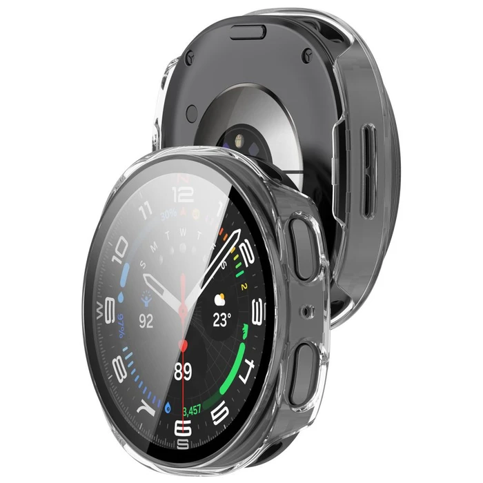 Tech-Protect Defense Samsung Galaxy Watch 8 / 9 44 mm Matte Black & Clear [2 PACK]