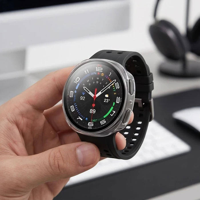 Tech-Protect Defense Samsung Galaxy Watch 8 / 9 44 mm Matte Black & Clear [2 PACK]