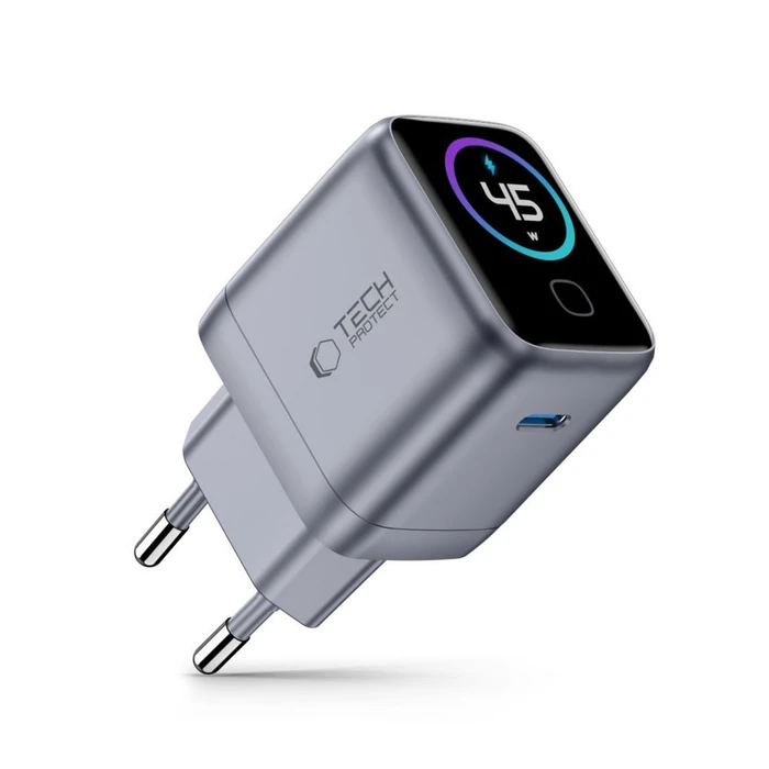 Tech-Protect PowerVision NC45W-GaN USB-C Network Charger PD 45W Dark Grey