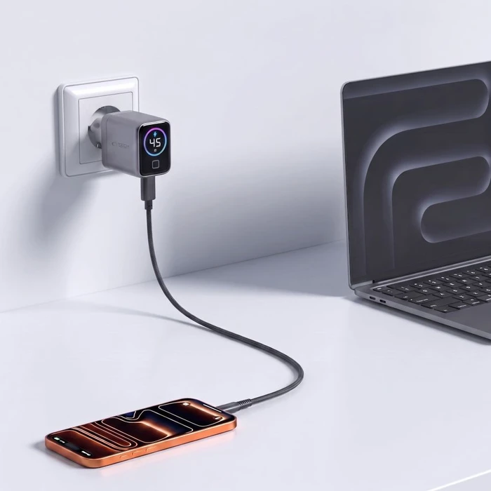 Tech-Protect PowerVision NC45W-GaN USB-C Network Charger PD 45W Dark Grey