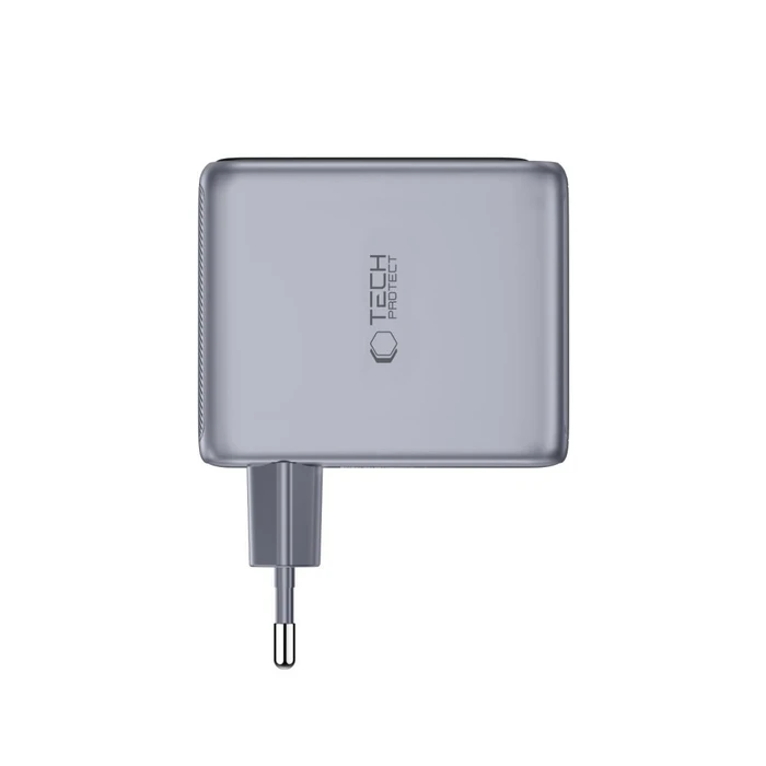Tech-Protect PowerVision NC100W-GaN USB-A, 2xUSB-C Network Charger PD 100W / QC3.0 Dark Grey