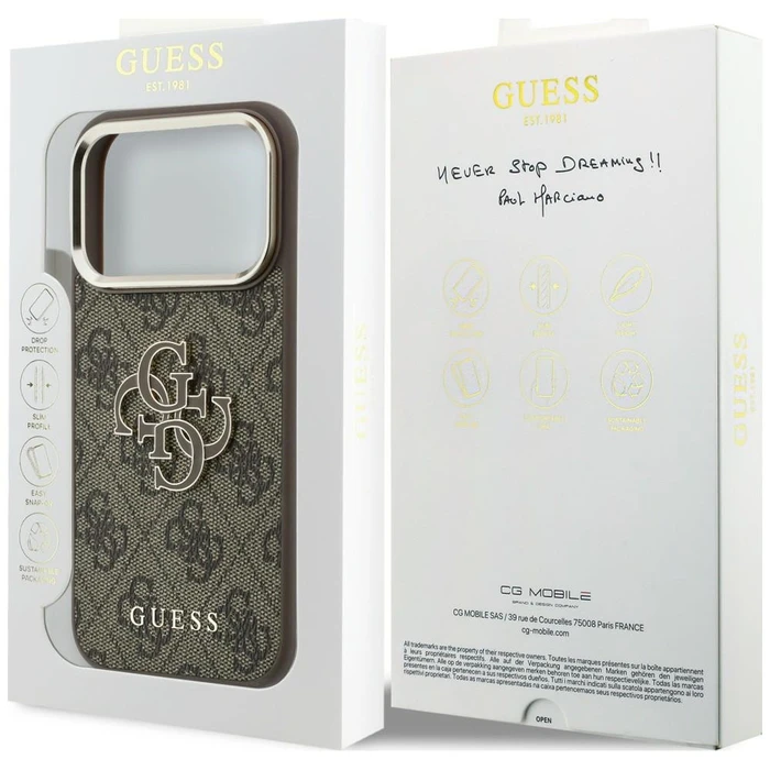 Guess 4G & Big Resin Logo Apple iPhone 18 Pro / 17 Pro brown