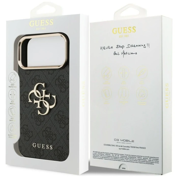 Guess 4G Big 4G Classic Logo Apple iPhone 18 Pro Max / 17 Pro Max black gold