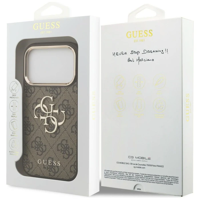 Guess 4G Big 4G Classic Logo Apple iPhone 18 Pro / 17 Pro brown gold