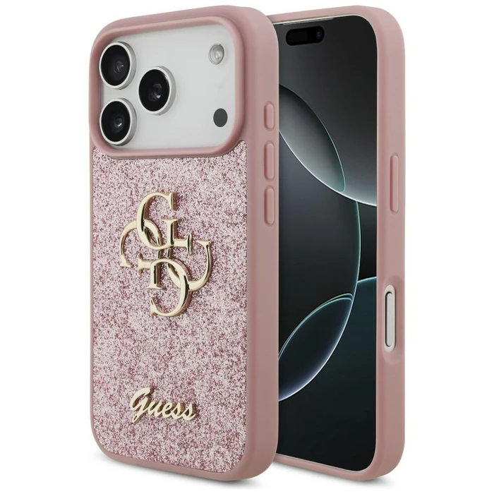 Guess Fixed Glitter Big 4G Apple iPhone 18 Pro / 17 Pro pink