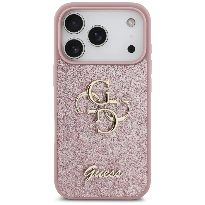 Guess Fixed Glitter Big 4G Apple iPhone 18 Pro / 17 Pro pink