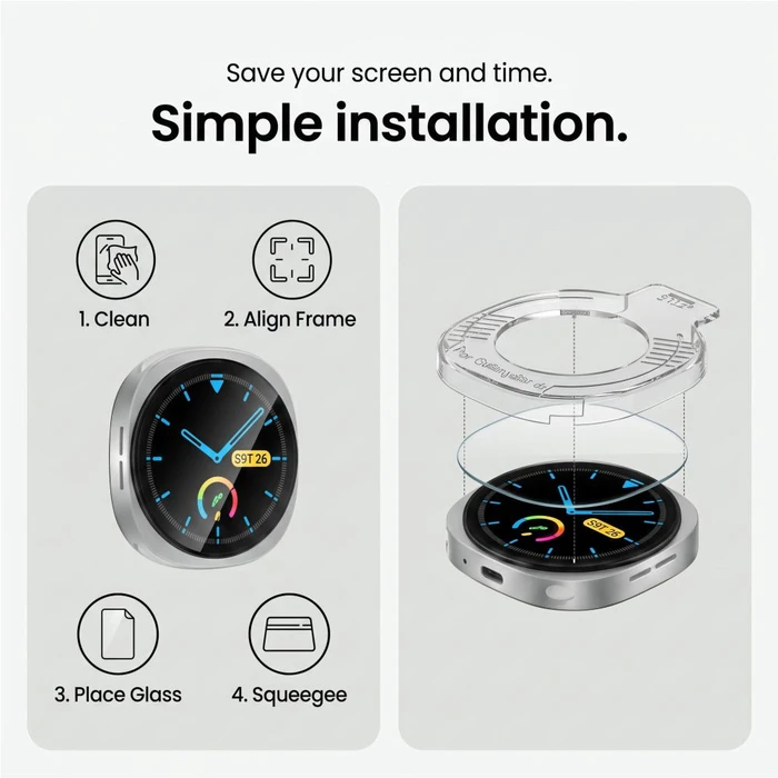 Tech-Protect Easy Set+ Samsung Galaxy Watch 8 / 9 44mm Clear [2 PACK]