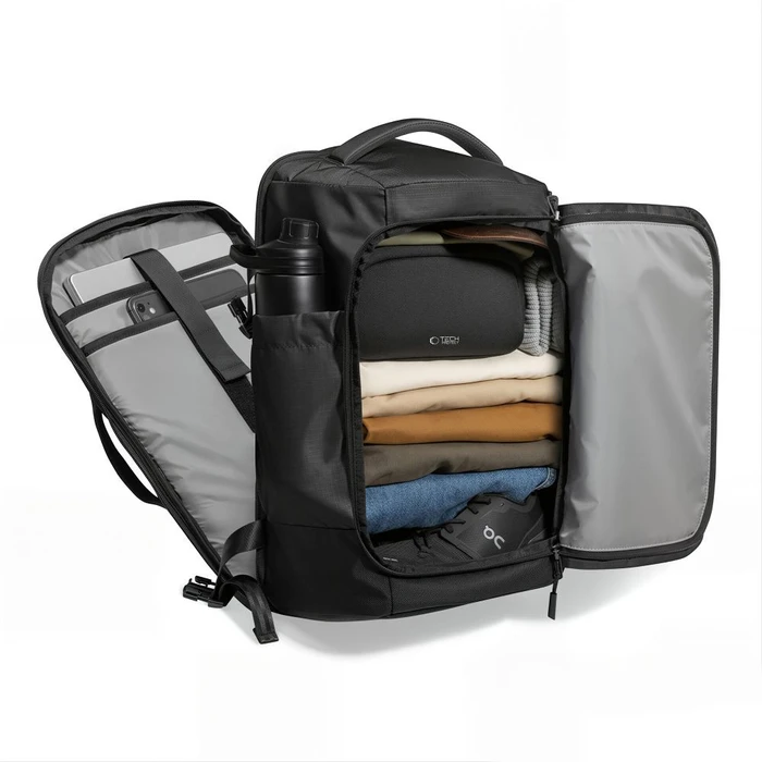 Tech-Protect Defender S70 Ryanair & Wizzair Travel Laptop Cabin Backpack 24L 40x30x20 Black