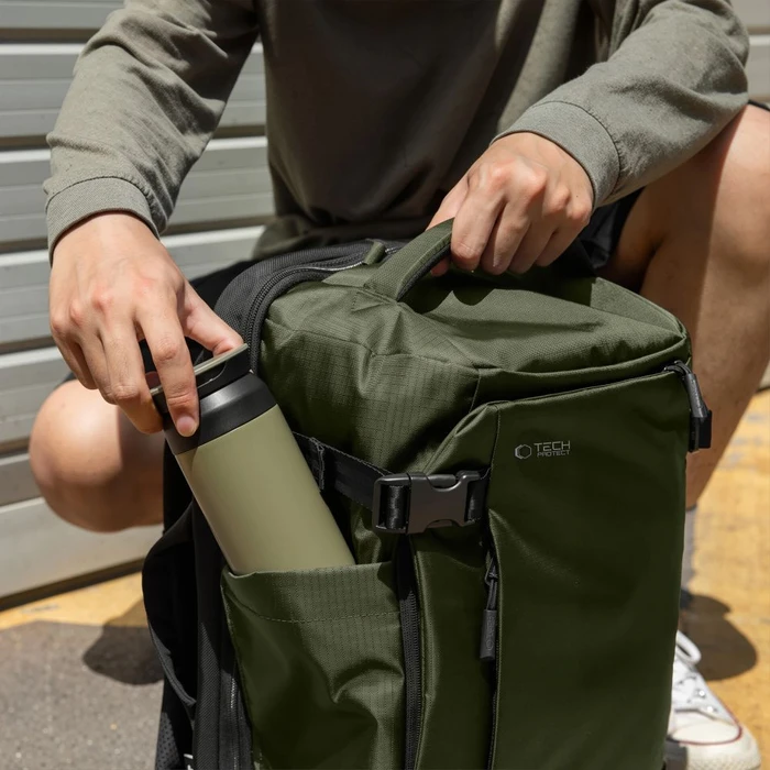 Tech-Protect Defender S70 Ryanair & Wizzair Travel Laptop Cabin Backpack 24L 40x30x20 Military Green