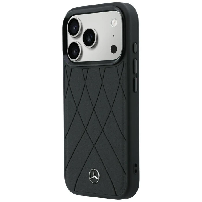 Mercedes Leather Crossed Lines MagSafe Apple iPhone 18 Pro / 17 Pro black
