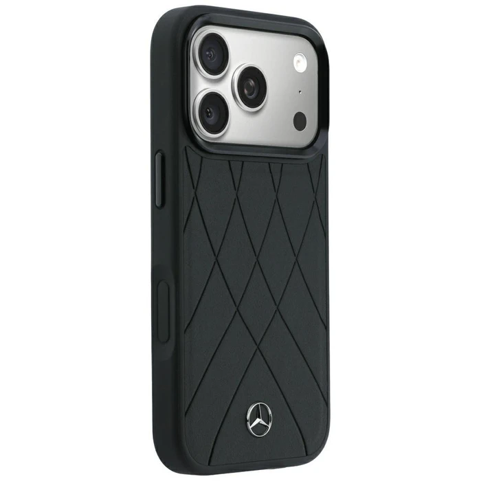 Mercedes Leather Crossed Lines MagSafe Apple iPhone 18 Pro / 17 Pro black