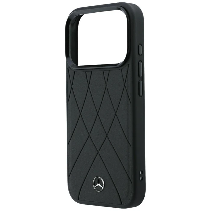 Mercedes Leather Crossed Lines MagSafe Apple iPhone 18 Pro / 17 Pro black