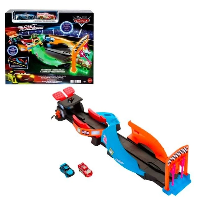 Αυτοκινητόδρομος Mattel Cars Set Night Race Track Glowing In The Dark