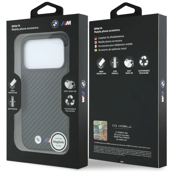 BMW M Carbon Metal Logo MagSafe Apple iPhone 18 Pro / 17 Pro black
