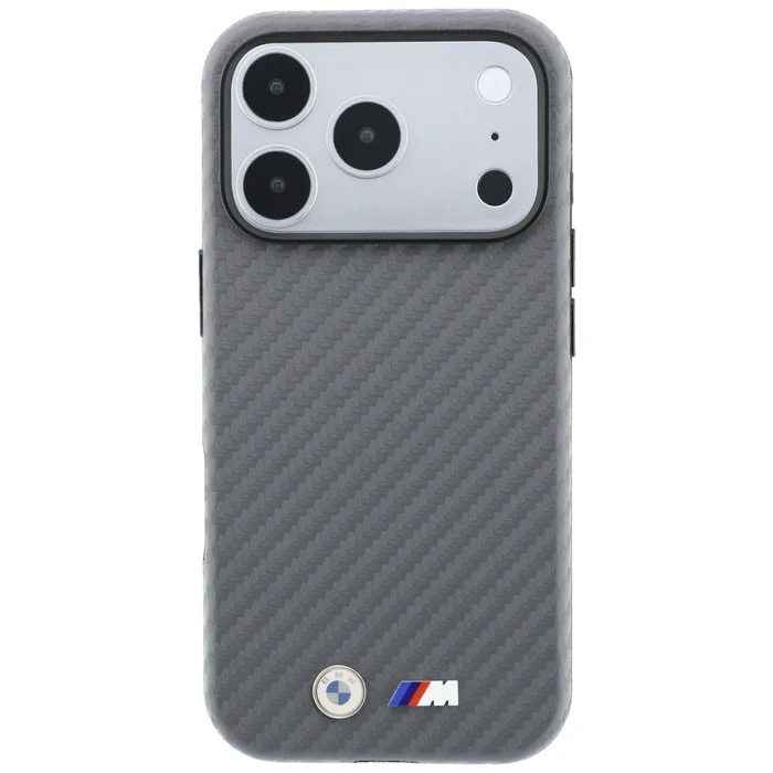 BMW M Carbon Metal Logo MagSafe Apple iPhone 18 Pro Max / 17 Pro Max grey