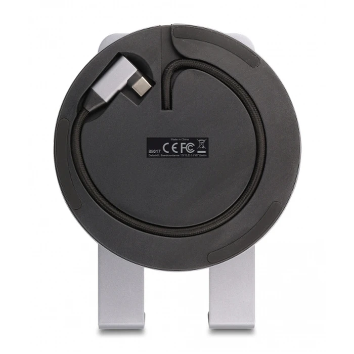 Delock Docking Station 88017 με Βάση tablet, 8 θυρών, 60W PD, 4K, γκρι