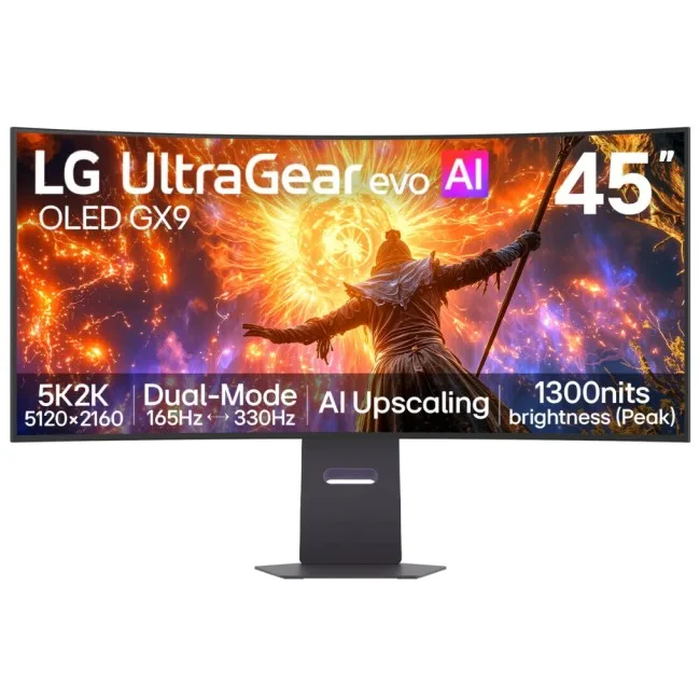 LG UltraGear 45GX950B-B OLED evo 45-inch Curved Ultrawide 5120x2160 165Hz Gaming Monitor (MPN: 45GX950B-B.AEU)