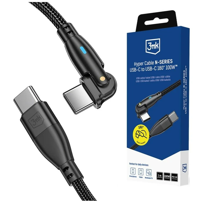 3MK Hyper Cable N-SERIES USB-C / USB-C 1m 20V/5A 100W black