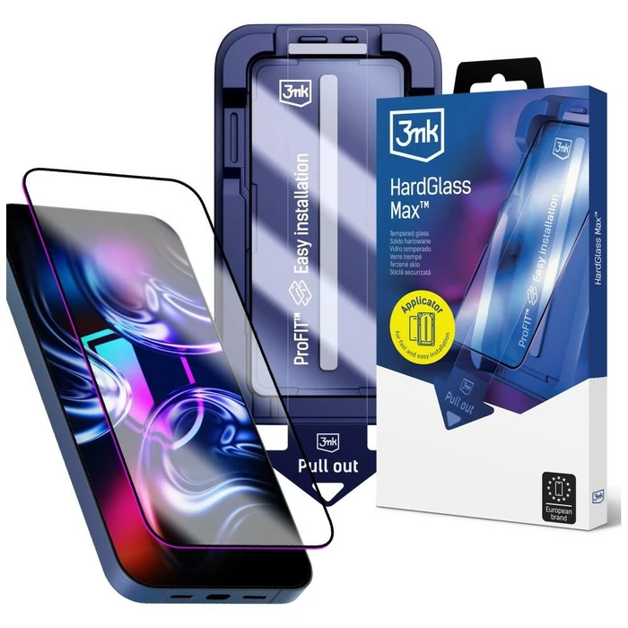 3MK HardGlass Max with an applicator Apple iPhone 16 Pro Max