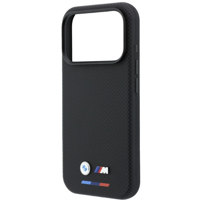 BMW M Quadrille Kevlar Tricolor & Metal Logo MagSafe Apple iPhone 18 Pro / 17 Pro black