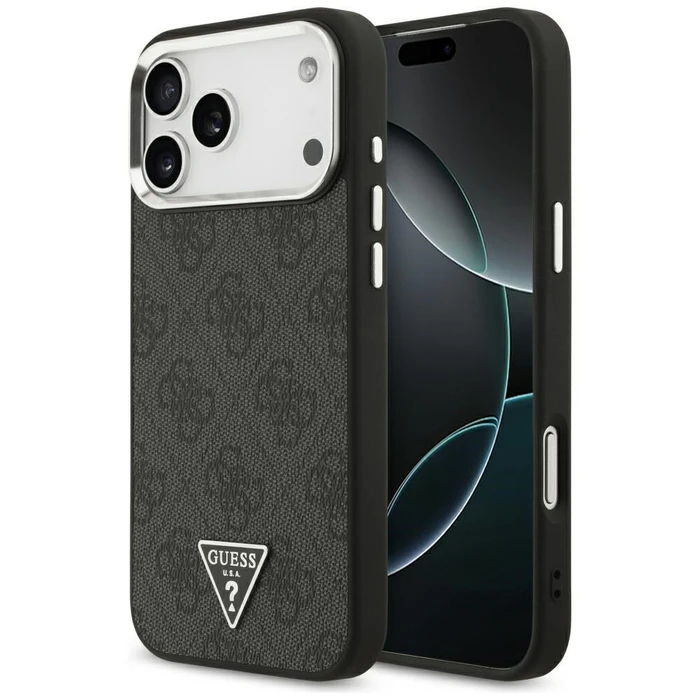 Guess 4G Triangle Logo MagSafe Apple iPhone 18 Pro Max / 17 Pro Max black silver