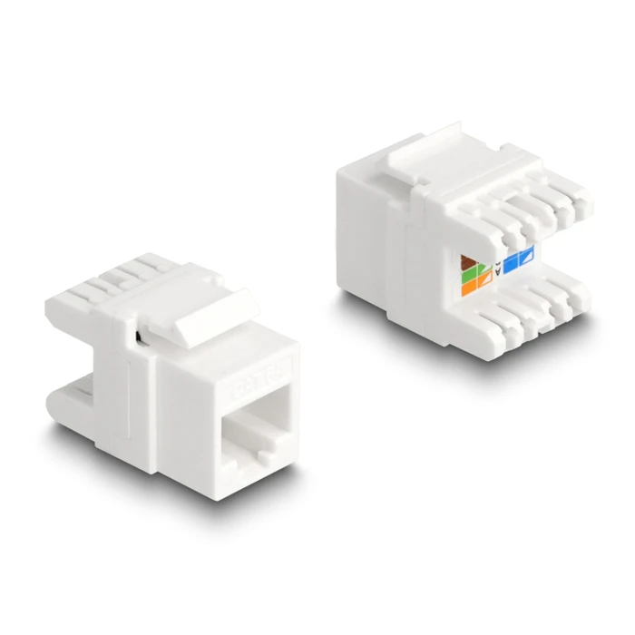 Αξεσουάρ Δικτύου Delock Keystone module RJ45 σε LSA Cat.6A 88131, toolfree, λευκό