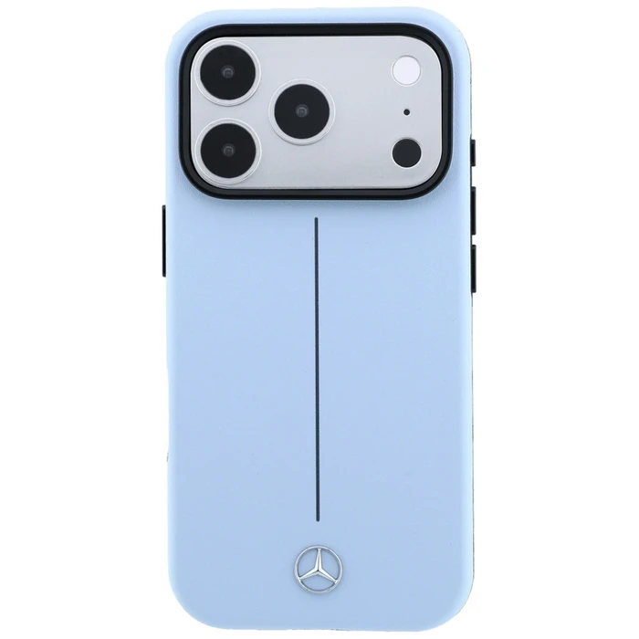 Mercedes Leather Semi Wrap Iconic Line MagSafe Apple iPhone 18 Pro / 17 Pro blue