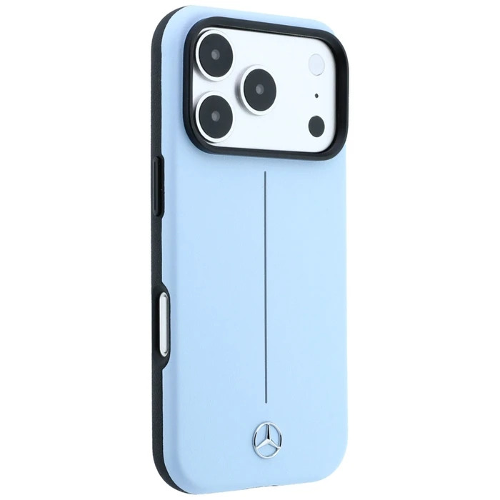 Mercedes Leather Semi Wrap Iconic Line MagSafe Apple iPhone 18 Pro / 17 Pro blue