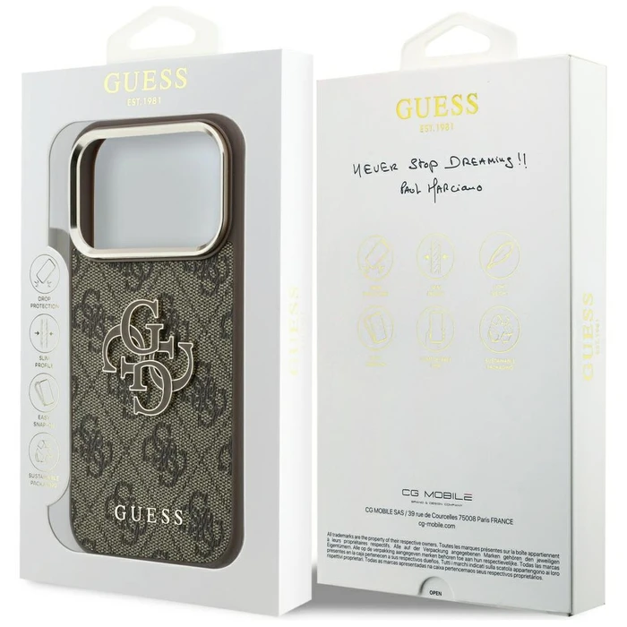 Guess 4G & Big Resin Logo Apple iPhone 18 Pro Max / 17 Pro Max brown