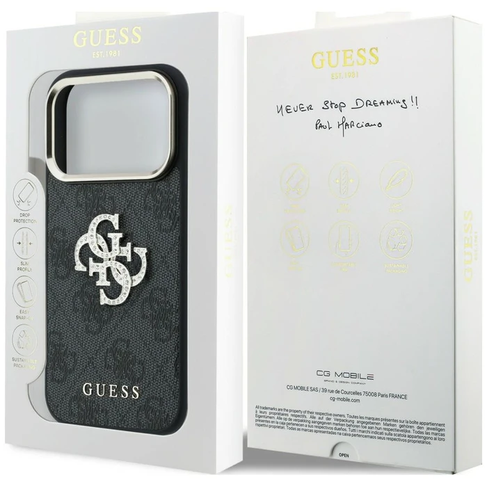 Guess 4G & Big Strass Logo Apple iPhone 18 Pro Max / 17 Pro Max black