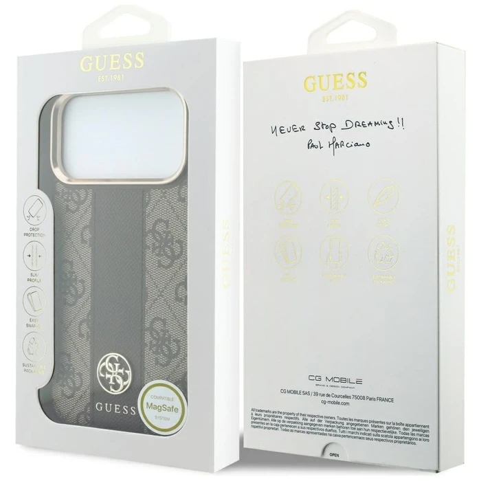 Guess 4G with Stripe Round and Classic Logos MagSafe Apple iPhone 18 Pro Max / 17 Pro Max brown