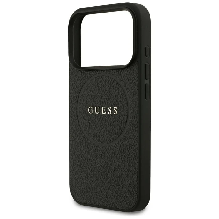 Guess Grained Gold Ring MagSafe Apple iPhone 18 Pro / 17 Pro black