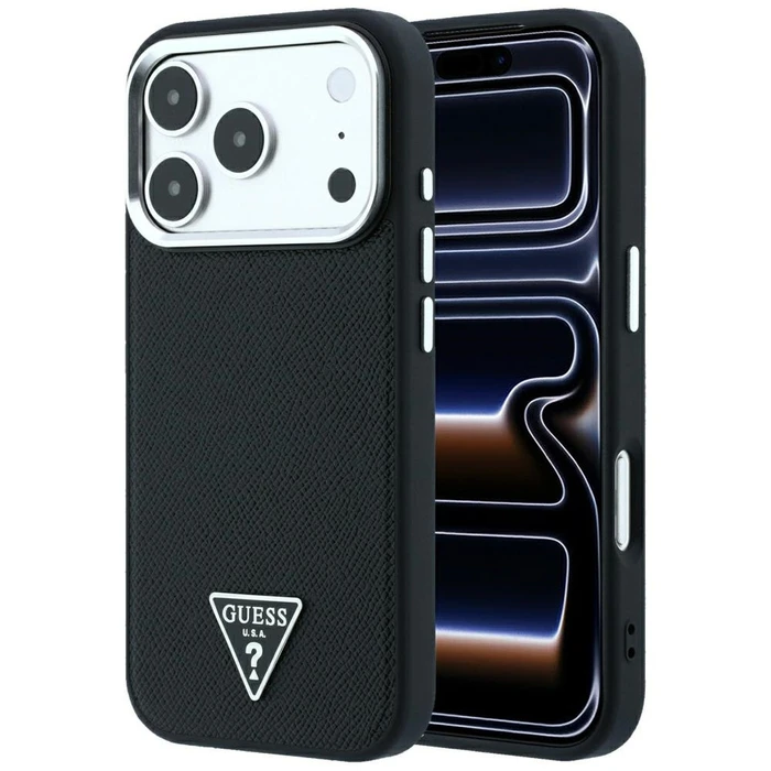 Guess Grained Triangle Logo MagSafe Apple iPhone 18 Pro / 17 Pro black